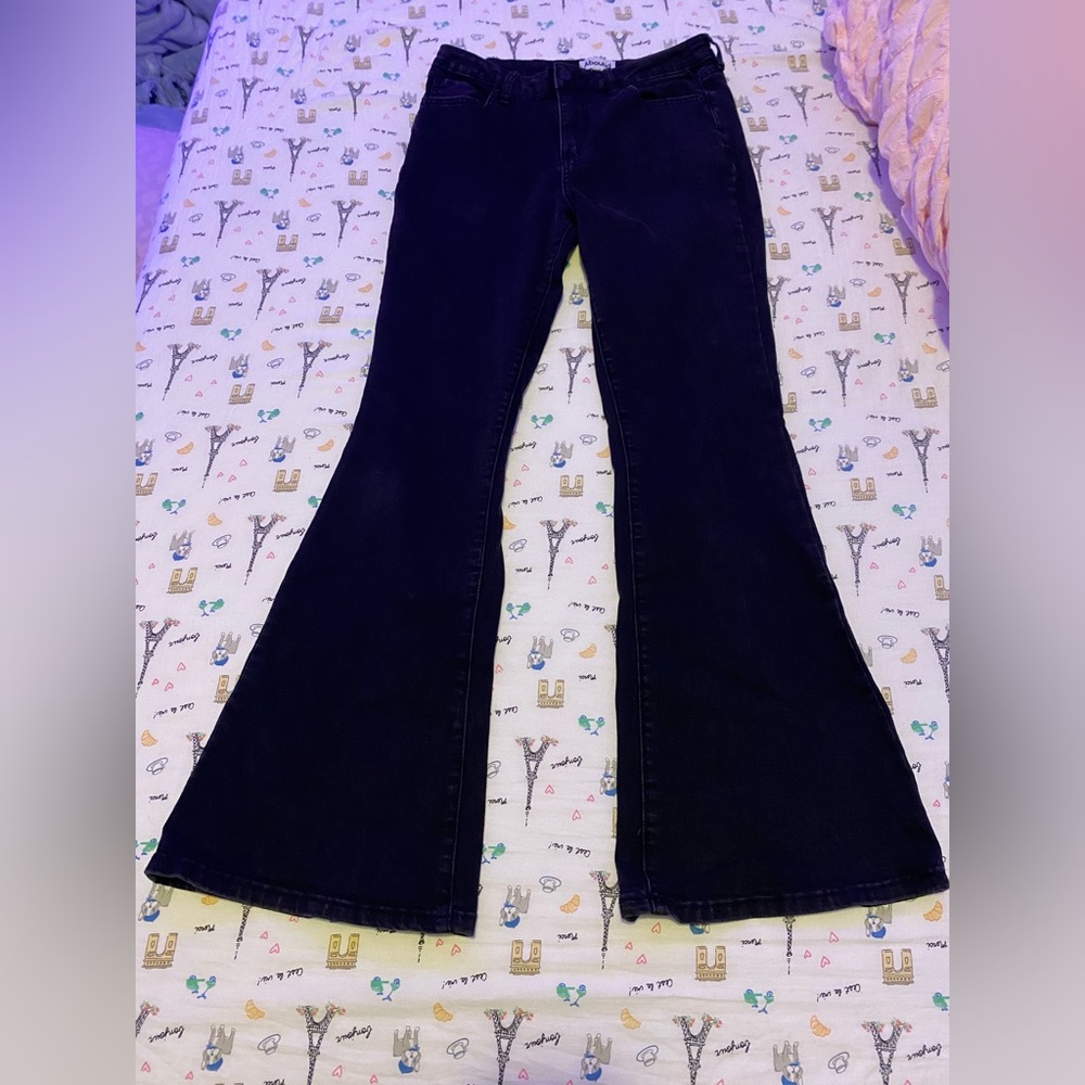 Flare/Wide Leg Black Jeans. Size 28. Worn Once and Washed.